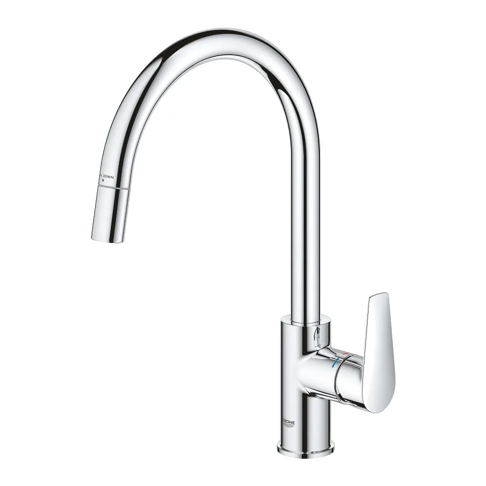 Змішувач для кухні GROHE BauEdge з висувним виливом, хром (30536000) — фото 4