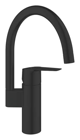 Смеситель для кухни GROHE Start с высоким C-образным изливом, матовый чёрный (304692430)