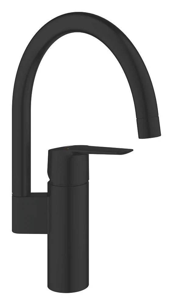 Смеситель для кухни GROHE Start с высоким C-образным изливом, матовый чёрный (304692430)