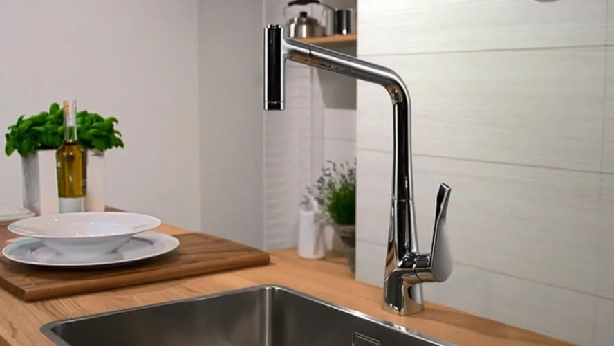 Змішувач для кухні hansgrohe Metris M71 320 з висувною лійкою, Stainless Steel Finish (14820800) — фото 3