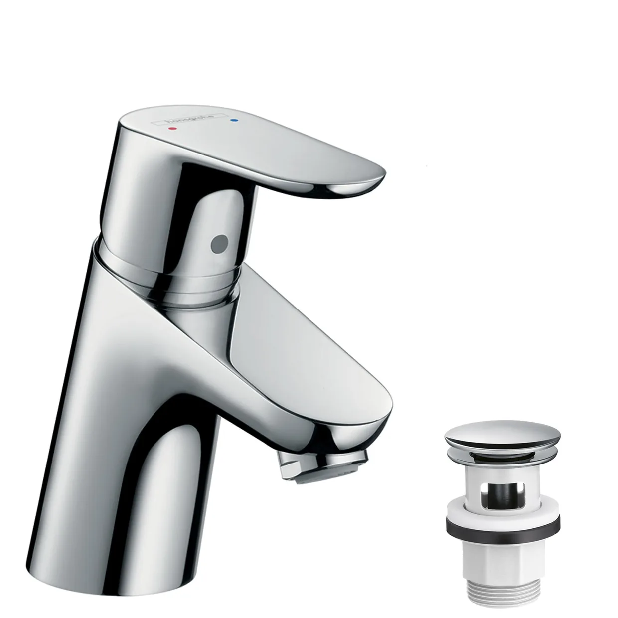 Смеситель для раковины hansgrohe Focus 70 с донным клапаном Push-Open, хром (31604000) — фото 2