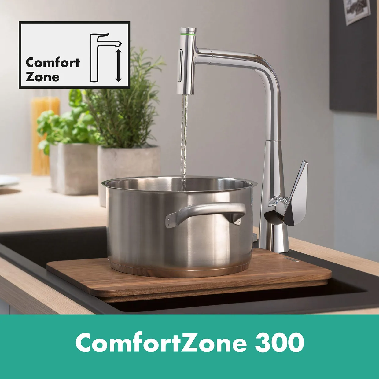Смеситель для кухни hansgrohe Talis Select M51 300 с выдвижной лейкой, хром (73867000) — фото 10