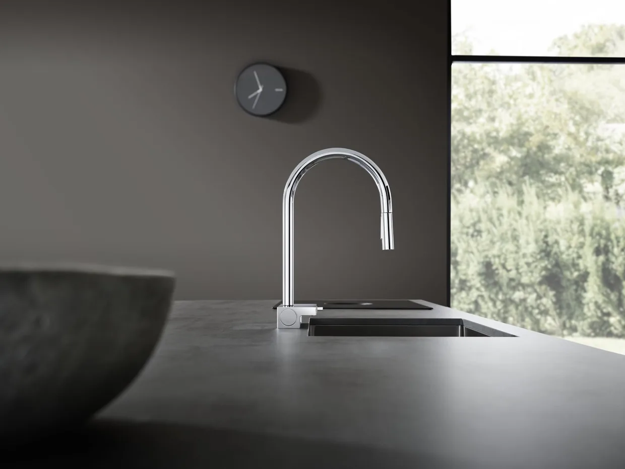 Смеситель для кухни hansgrohe Aquno Select M81 170 с выдвижной лейкой, 3 режима, хром (73837000) — фото 4