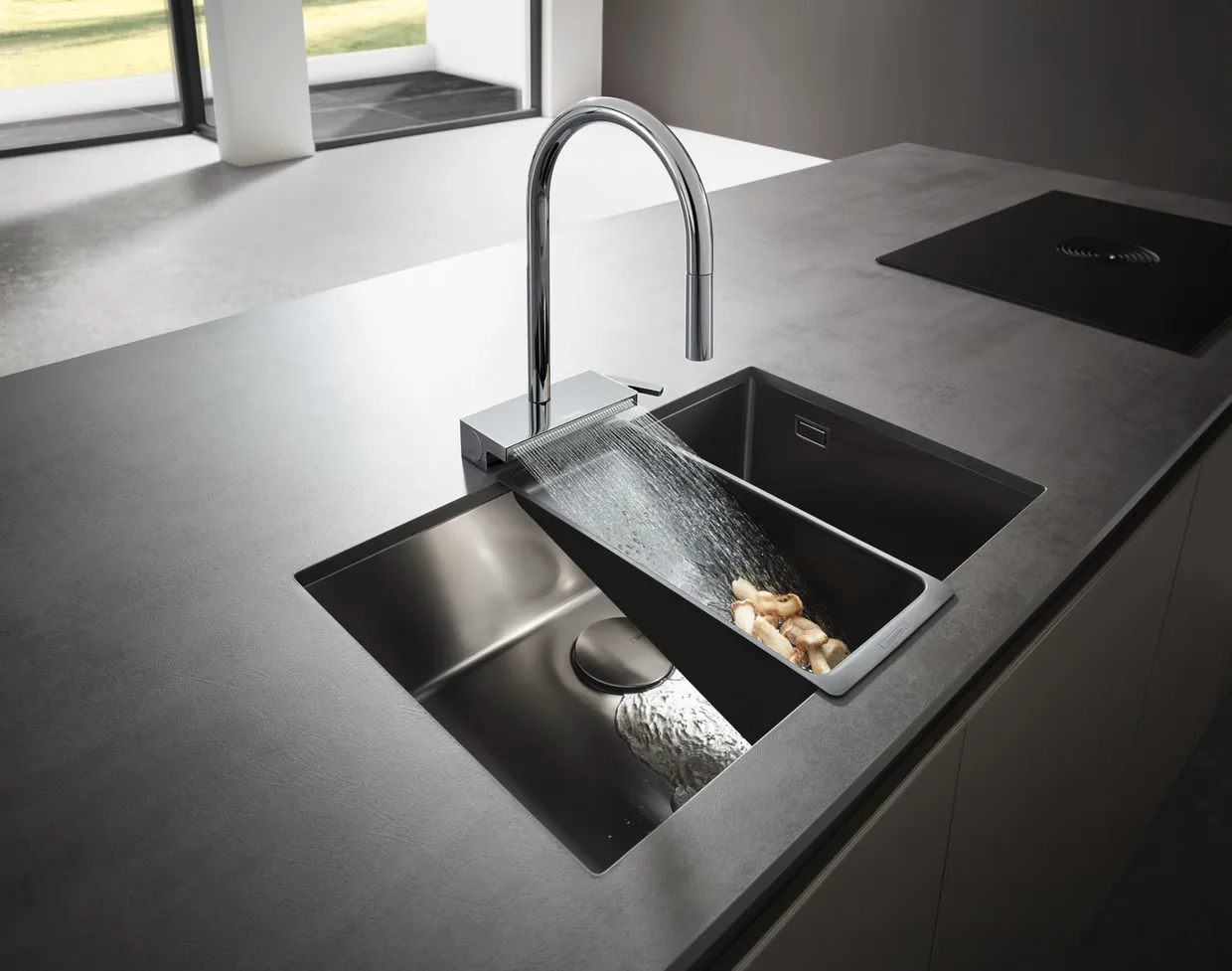 Смеситель для кухни hansgrohe Aquno Select M81 170 с выдвижной лейкой, 3 режима, хром (73837000) — фото 5