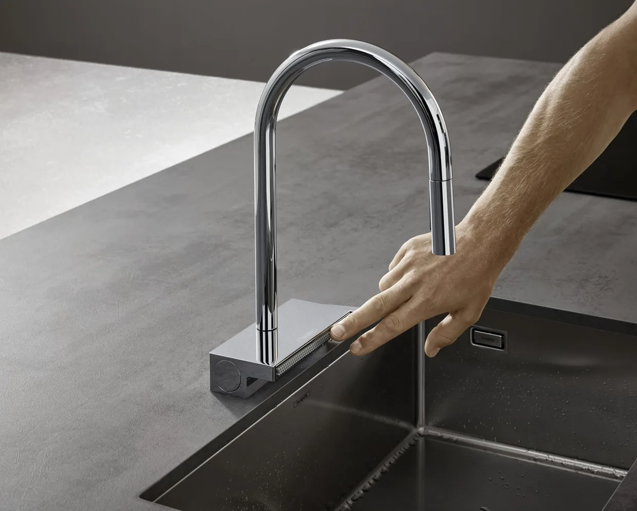 Смеситель для кухни hansgrohe Aquno Select M81 170 с выдвижной лейкой, 3 режима, хром (73837000) — фото 6