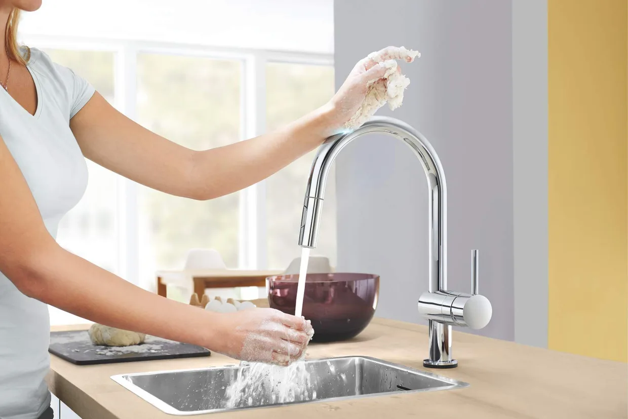 Змішувач для кухні сенсорний GROHE Minta Touch з висувним виливом, хром (31358002) — фото 4
