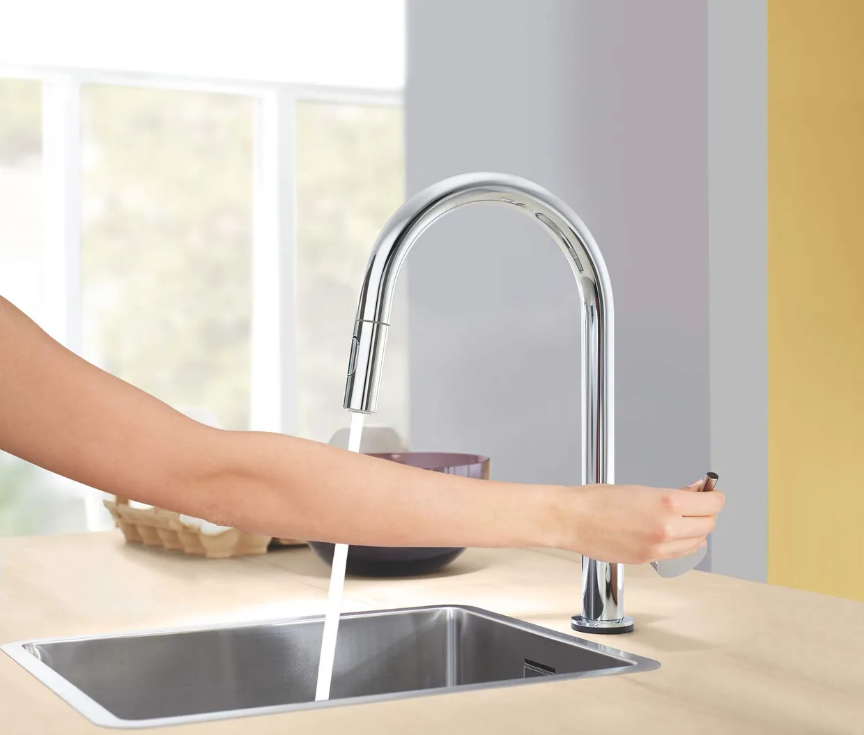Змішувач для кухні сенсорний GROHE Minta Touch з висувним виливом, хром (31358002) — фото 5