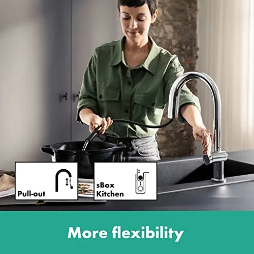 Смеситель для кухни hansgrohe Aqittura M91 210 с выдвижной лейкой и каналом для фильтрованной воды, хром (76826000) — фото 4