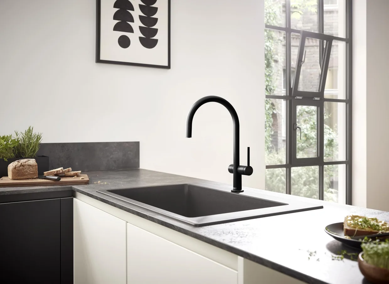 Смеситель для кухни hansgrohe Talis M54 220 с вентилем для стиральной или посудомоечной машины, Matt Black (72805670) — фото 3