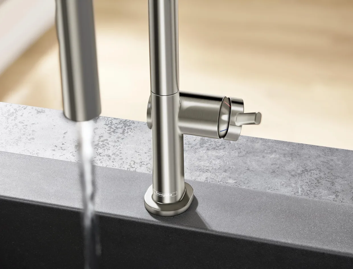 Змішувач для кухні hansgrohe Talis M54 210 з висувною лійкою, Stainless Steel Finish (72801800) — фото 4