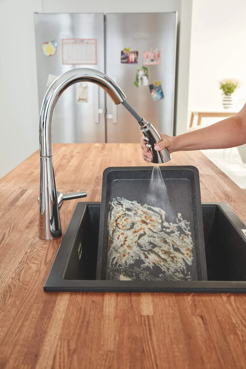 Смеситель для кухни GROHE Zedra с выдвижной лейкой, 3 режима, хром (32294002) — фото 6