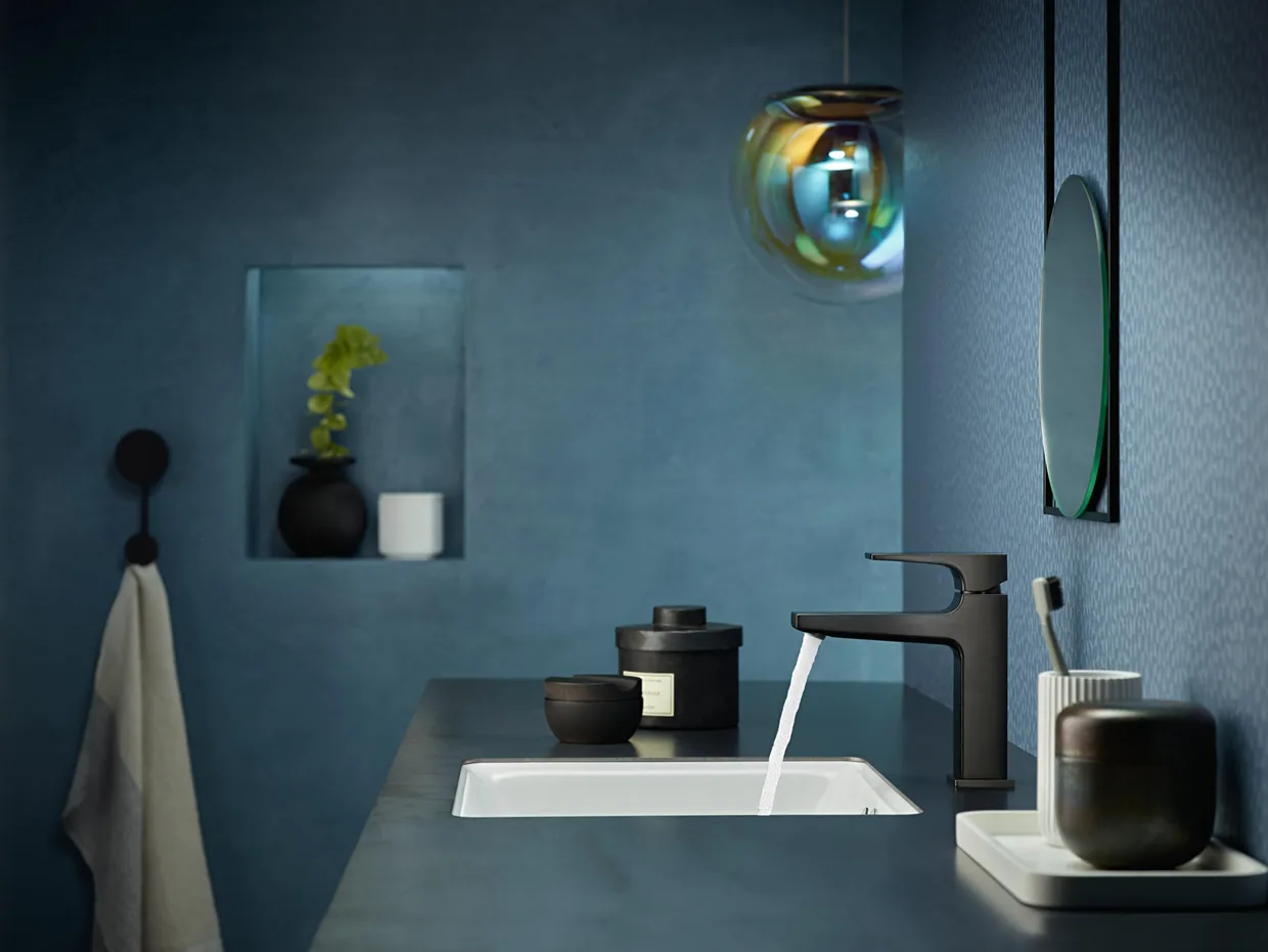 Смеситель для раковины hansgrohe Metropol 110 с донным клапаном Push-Open, Brushed Black Chrome (32507340) — фото 4