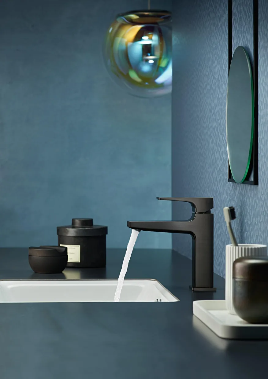 Смеситель для раковины hansgrohe Metropol 110 с донным клапаном Push-Open, Brushed Black Chrome (32507340) — фото 7