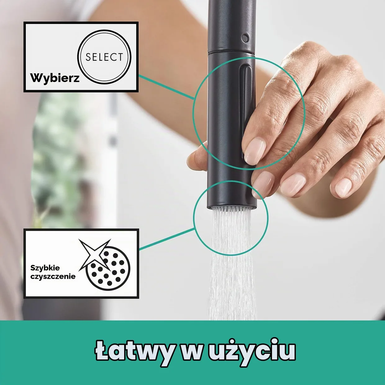 Смеситель для кухни hansgrohe Talis M54 210 с выдвижной лейкой, 2 режима, Matt Black (72800670) — фото 3