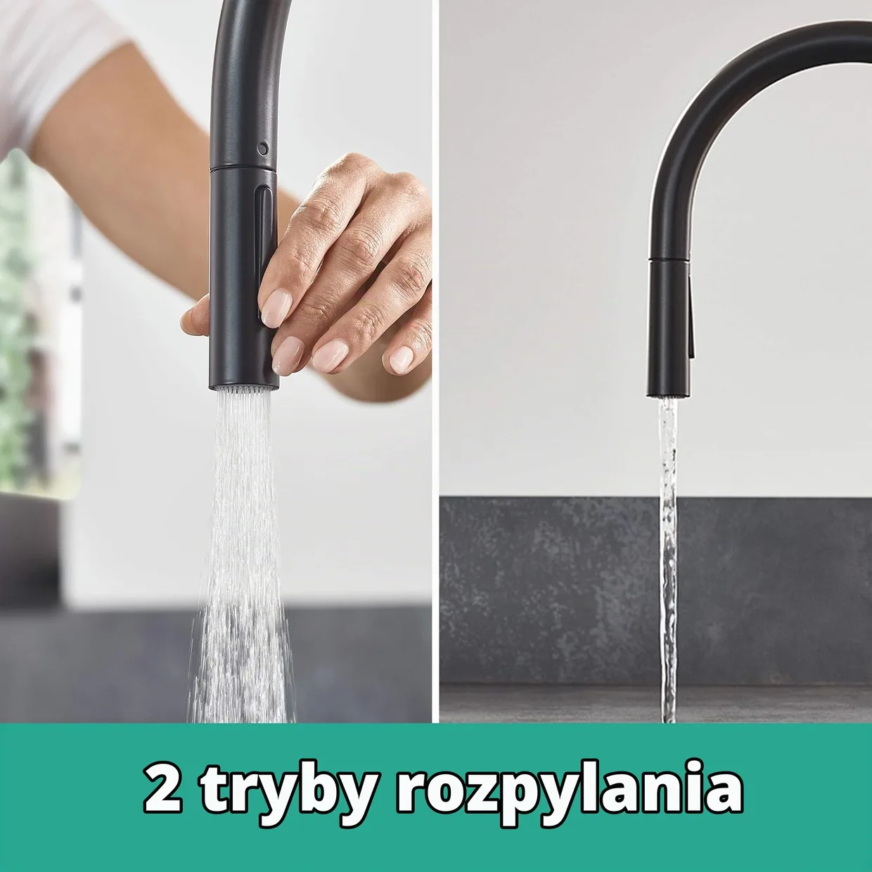 Смеситель для кухни hansgrohe Talis M54 210 с выдвижной лейкой, 2 режима, Matt Black (72800670) — фото 5