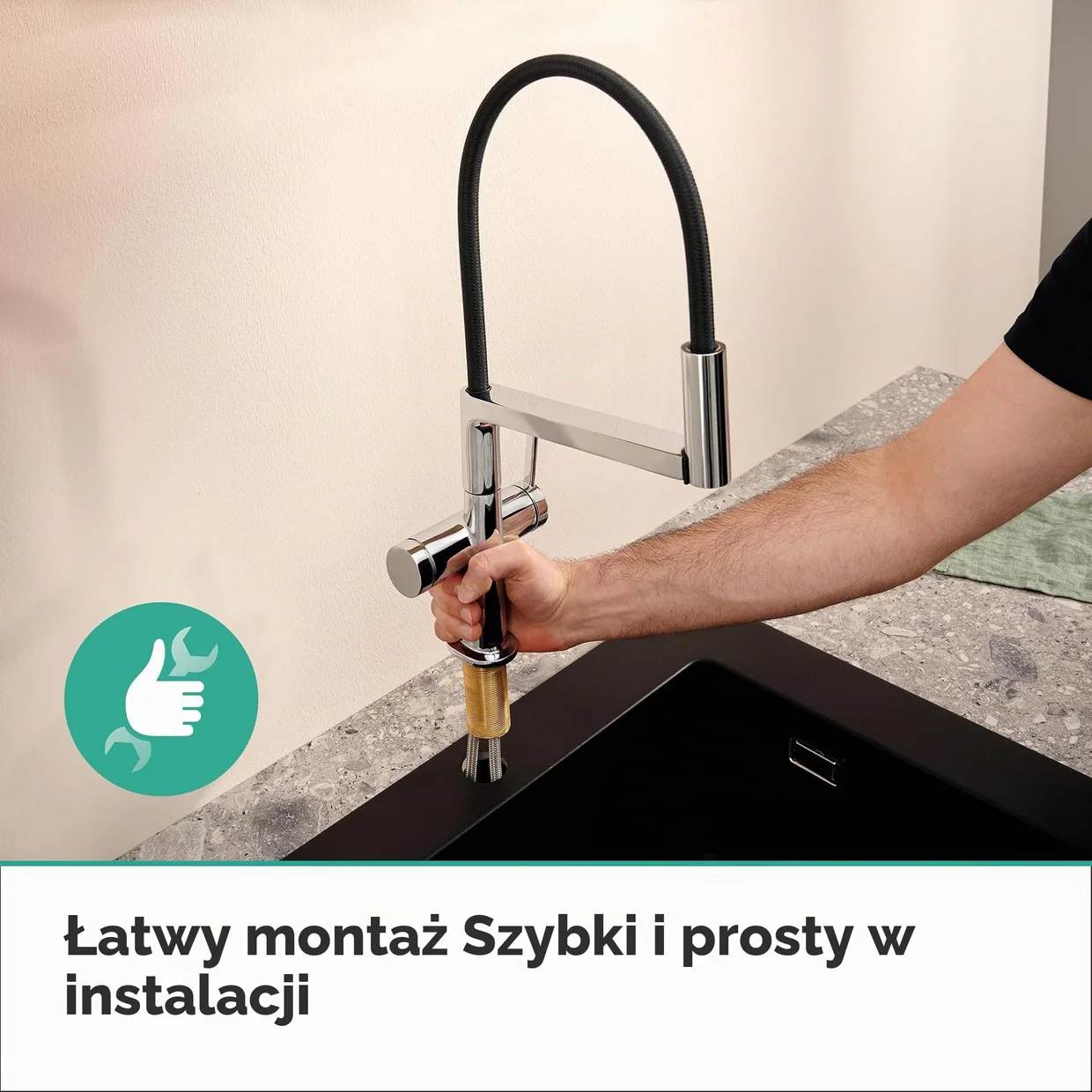 Смеситель для кухни hansgrohe Talis Select M54 PowderSpray полупрофессиональный, 3 режима, с кнопкой Select, хром (72861000) — фото 3