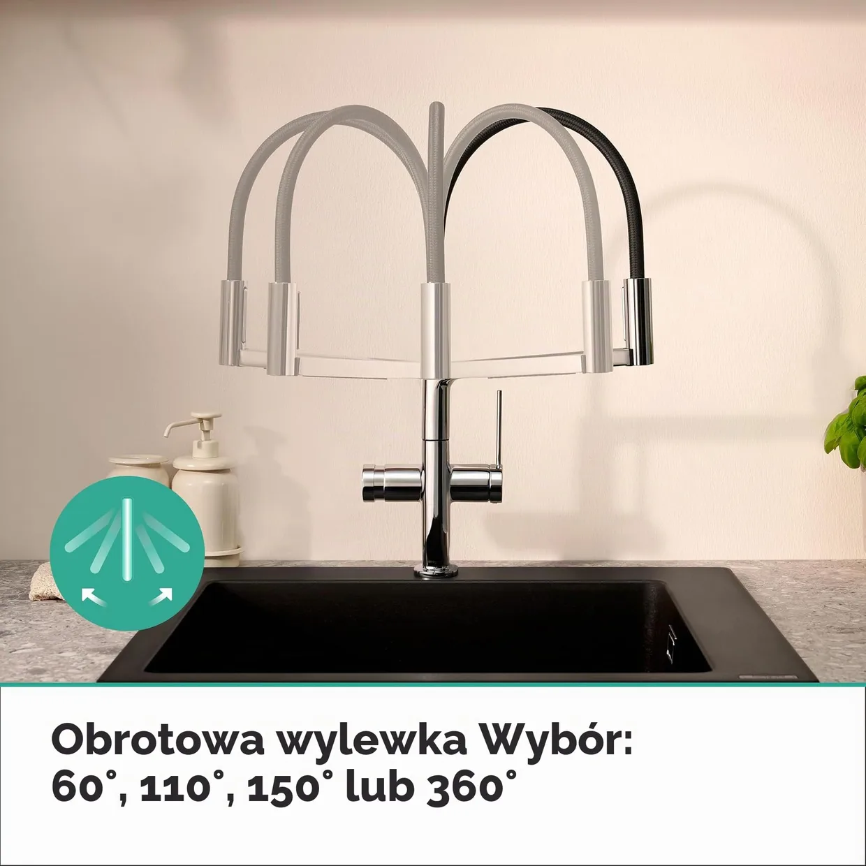 Смеситель для кухни hansgrohe Talis Select M54 PowderSpray полупрофессиональный, 3 режима, с кнопкой Select, хром (72861000) — фото 7