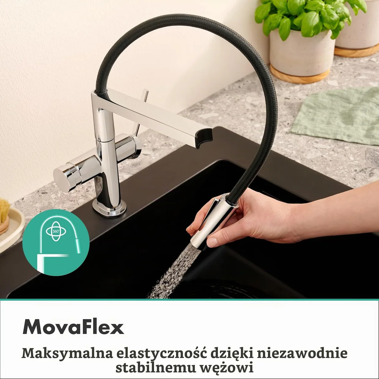 Смеситель для кухни hansgrohe Talis Select M54 PowderSpray полупрофессиональный, 3 режима, с кнопкой Select, хром (72861000) — фото 8