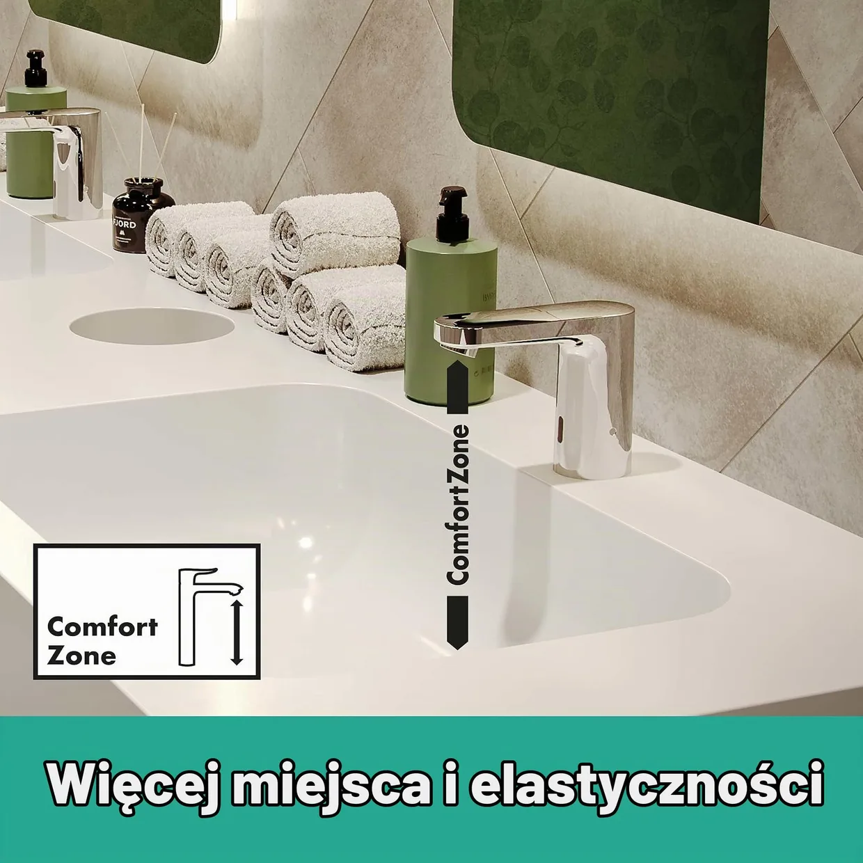 Смеситель для раковины бесконтактный hansgrohe Vernis Blend с предварительной настройкой температуры, питание 230 В, хром (71501000) — фото 5