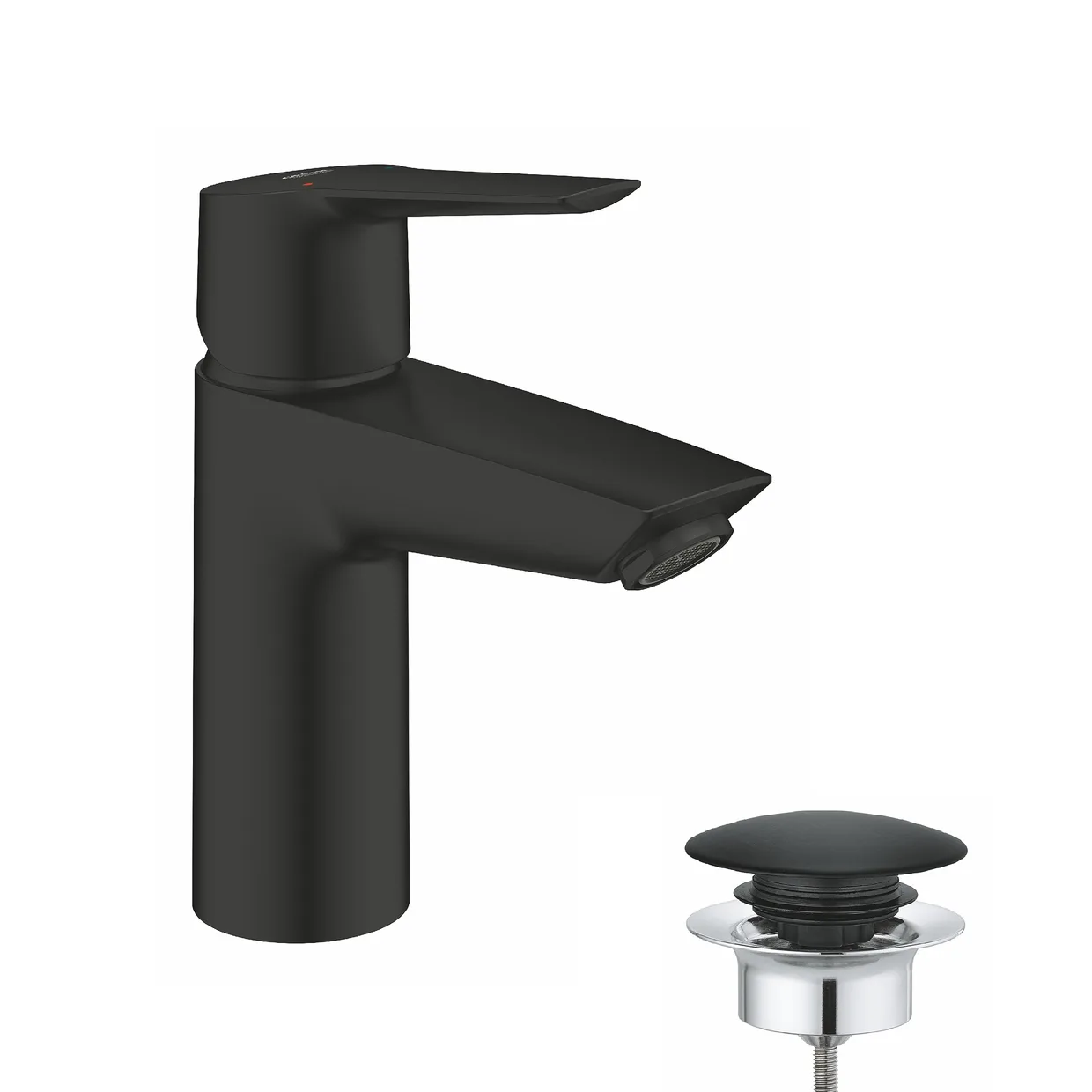Смеситель для раковины GROHE Start S с донным клапаном Push-Open, матовый чёрный (235502432) — фото 4