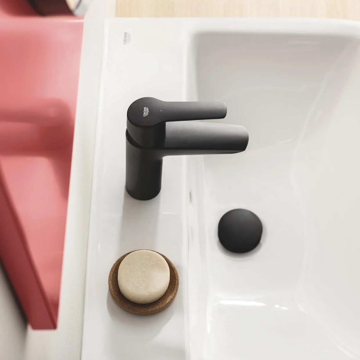 Смеситель для раковины GROHE Start S с донным клапаном Push-Open, матовый чёрный (235502432) — фото 8
