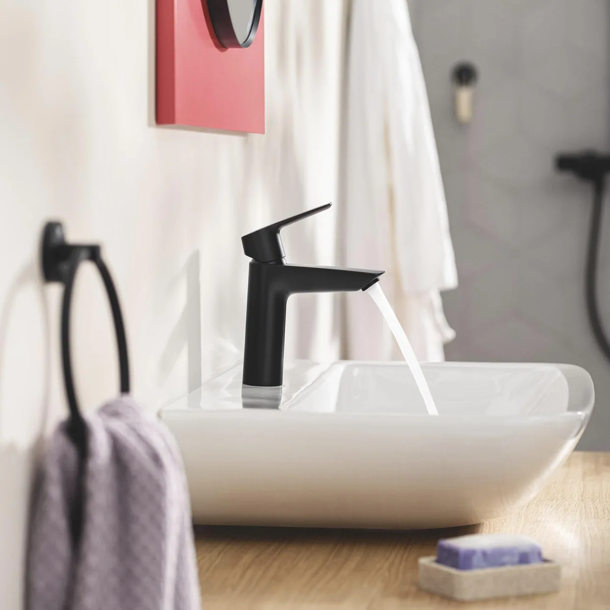 Смеситель для раковины GROHE Start S с донным клапаном Push-Open, матовый чёрный (235502432) — фото 9