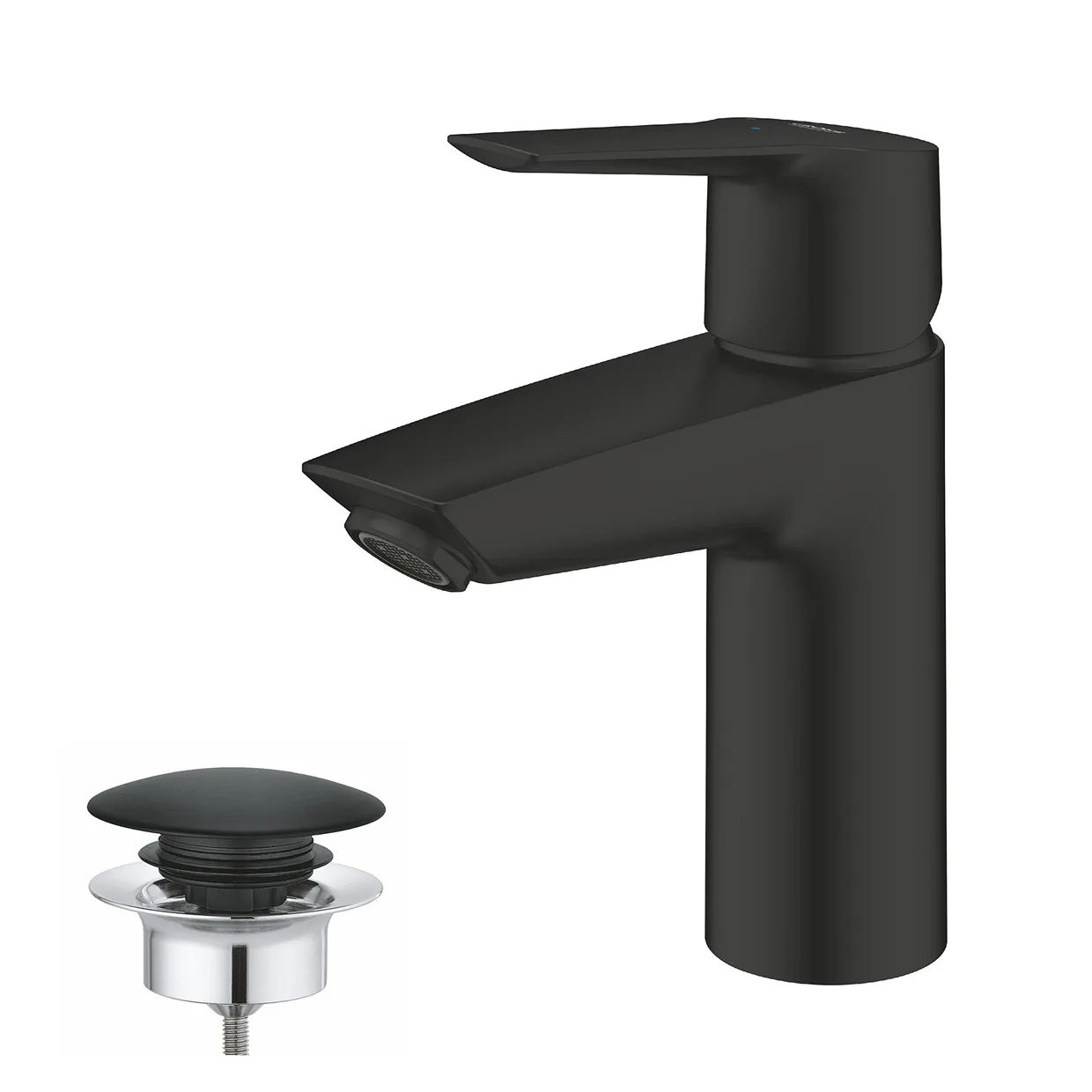 Смеситель для раковины GROHE Start S OpenCold с донным клапаном Push-Open, матовый чёрный (235512432) — фото 4