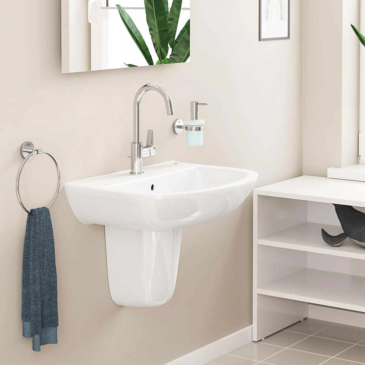 Смеситель для раковины GROHE Start Edge L с поворотным изливом и донным клапаном, хром (24201001) — фото 5