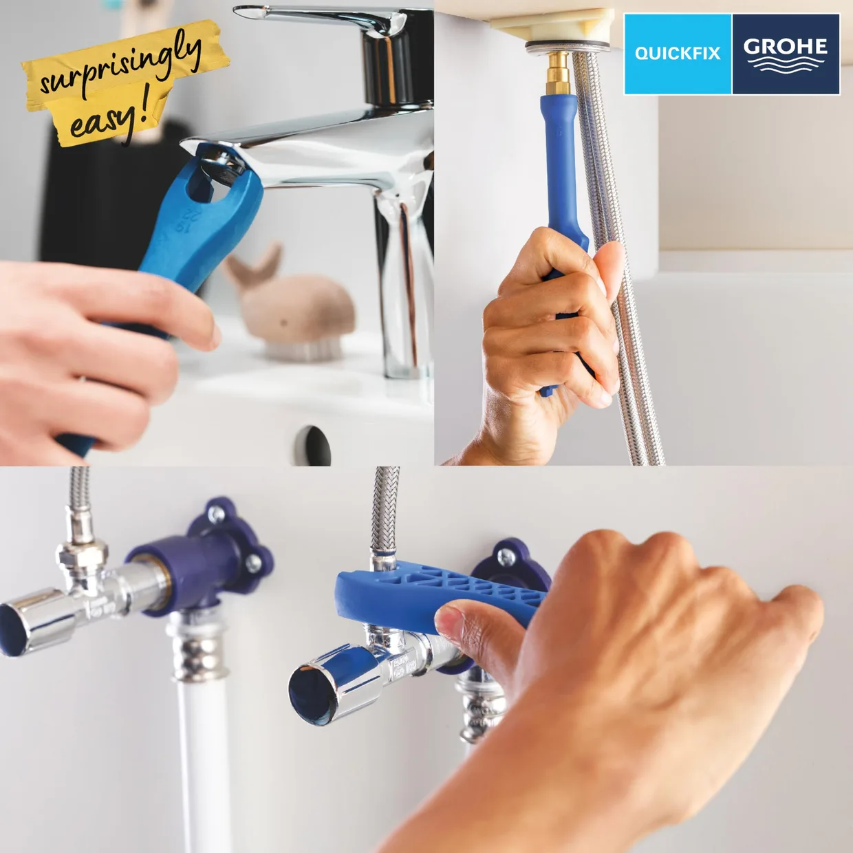 Смеситель для раковины GROHE Start Edge L с поворотным изливом и донным клапаном, хром (24201001) — фото 8