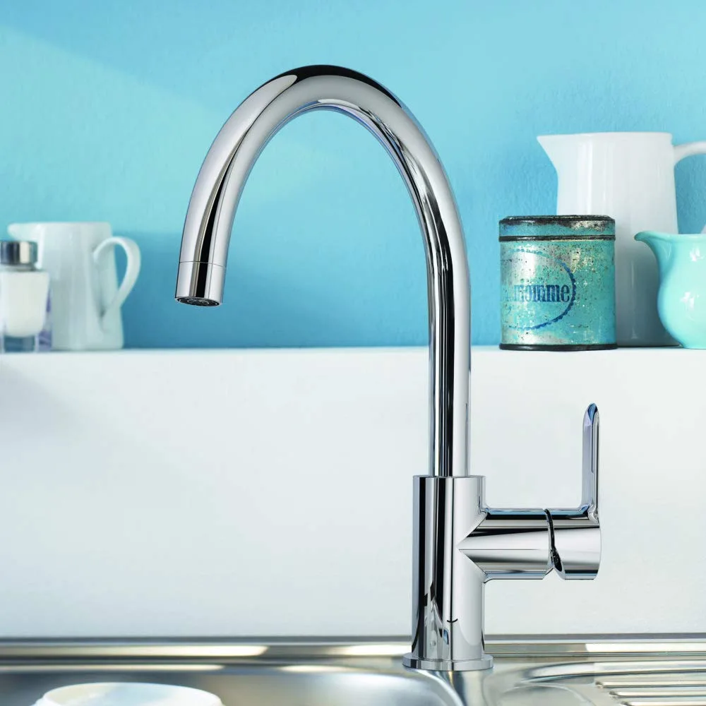 Змішувач для кухні GROHE BauEdge з високим C-подібним виливом, хром (31367000) — фото 5