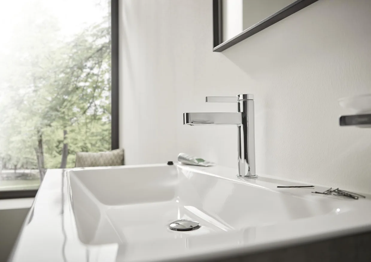 Смеситель для раковины hansgrohe Finoris 110 с донным клапаном Push-Open, хром (76023000) — фото 6