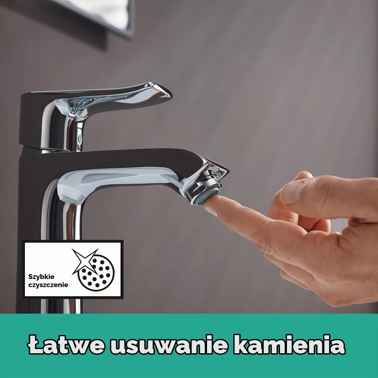 Смеситель для раковины hansgrohe Metris 110 без донного клапана, хром (31084000) — фото 3