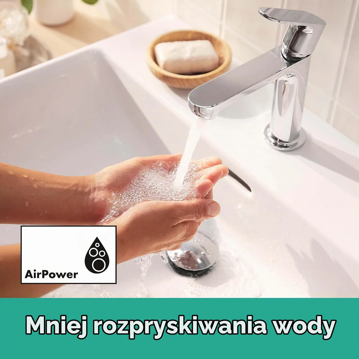Смеситель для раковины hansgrohe Rebris S 110 CoolStart без донного клапана, хром (72520000) — фото 2