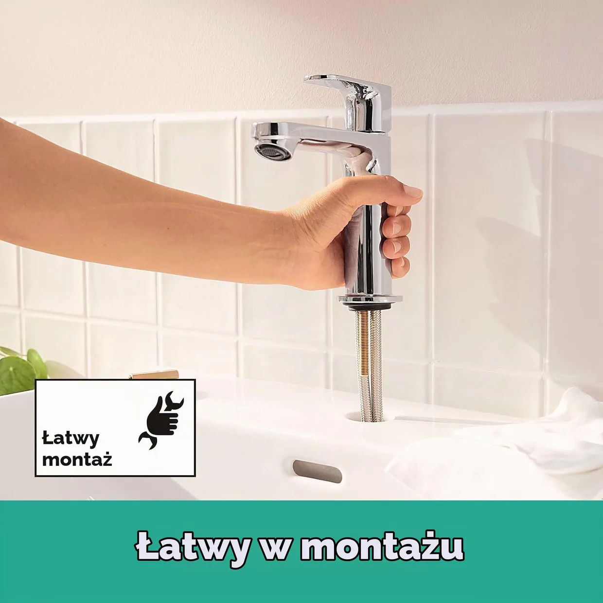 Смеситель для раковины hansgrohe Rebris S 110 CoolStart без донного клапана, хром (72520000) — фото 6