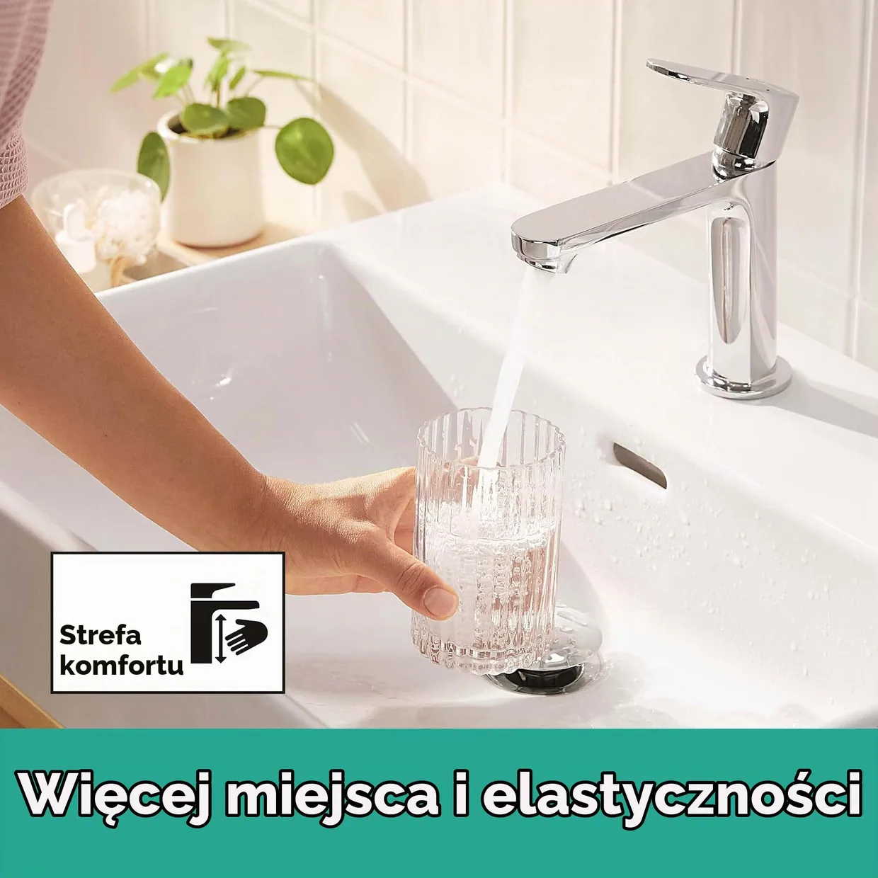 Смеситель для раковины hansgrohe Rebris S 110 CoolStart без донного клапана, хром (72520000) — фото 7