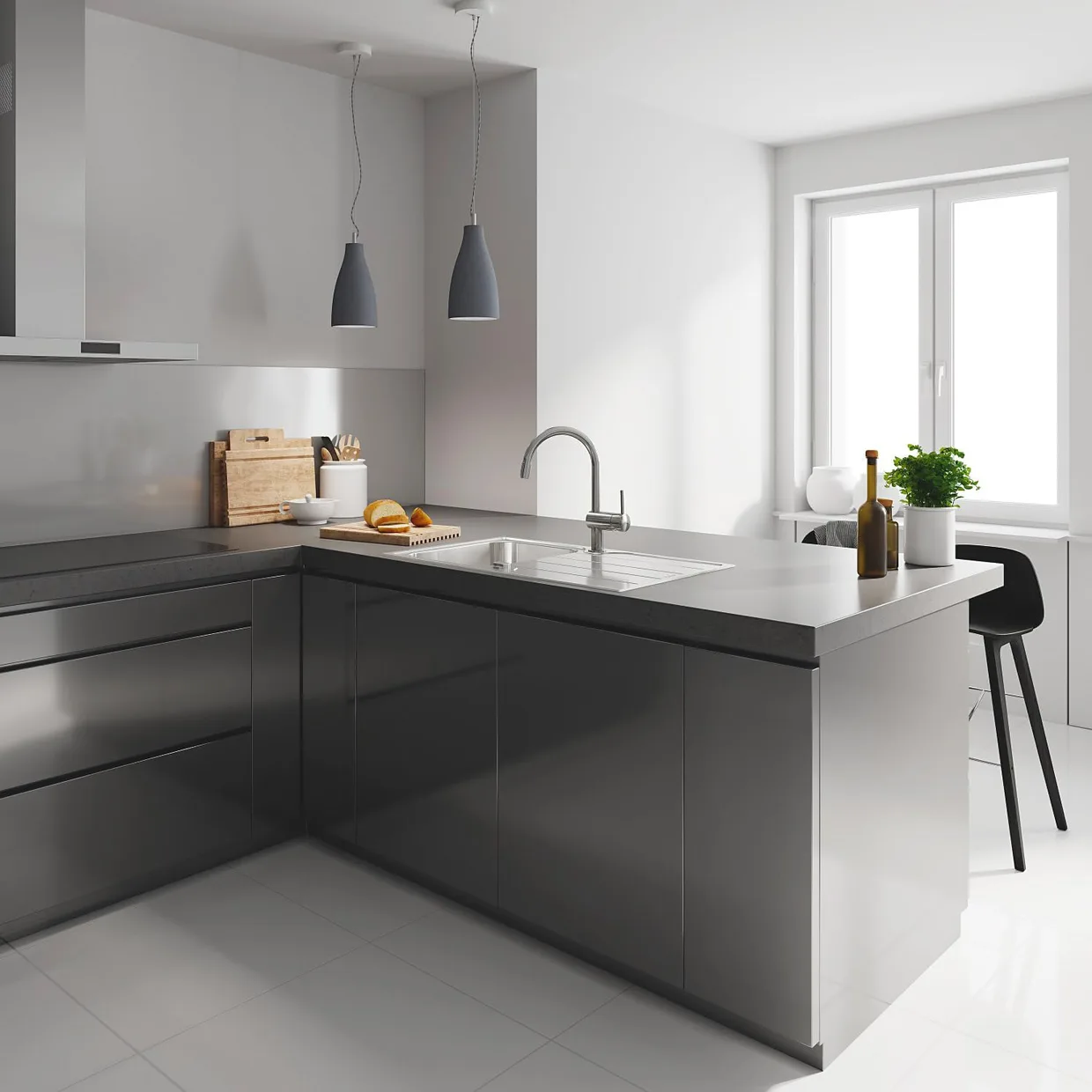 Смеситель для кухни GROHE Minta с C-образным выдвижным изливом, хром (32918000) — фото 2