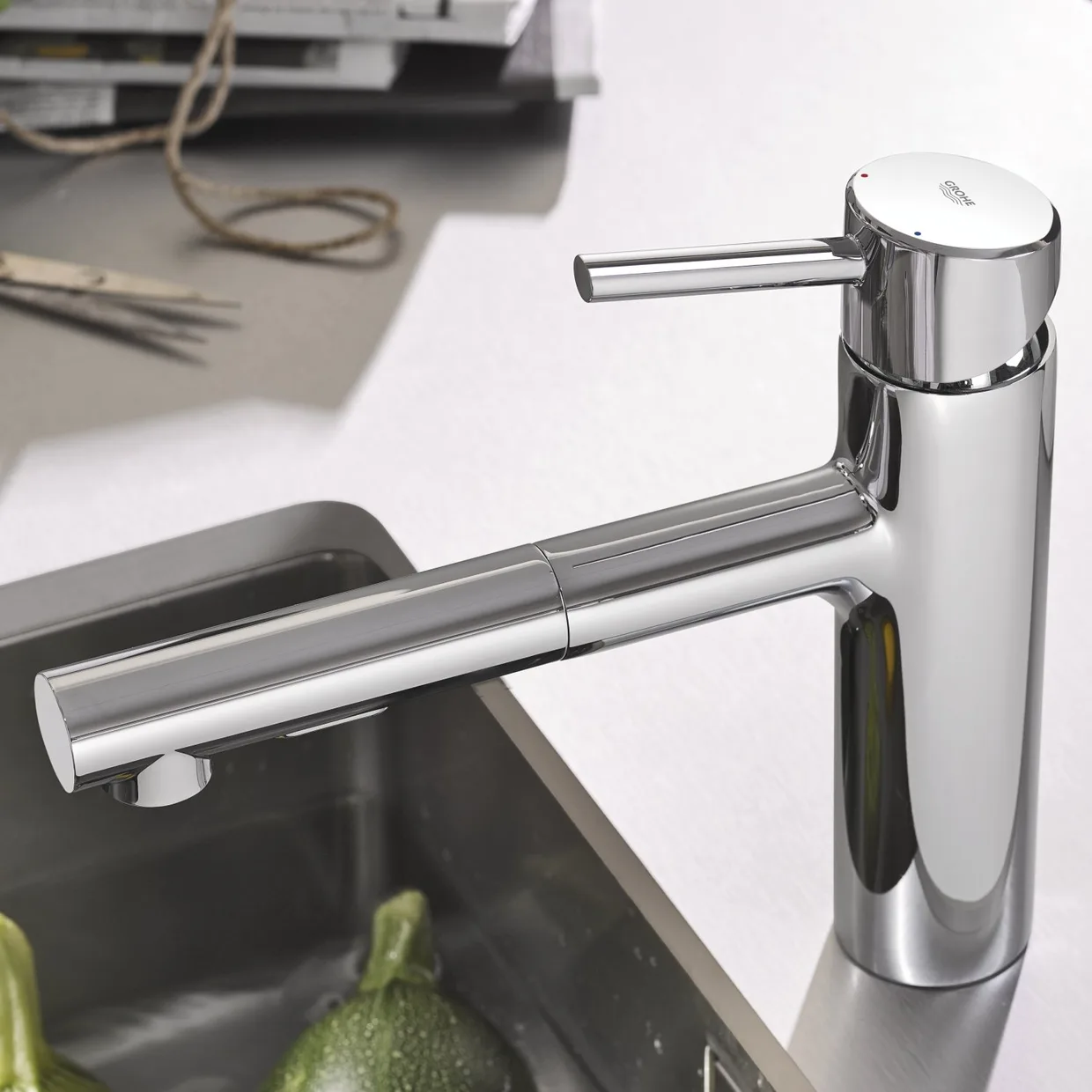 Смеситель для кухни GROHE Concetto с выдвижным изливом, 2 режима, хром (30273001) — фото 4