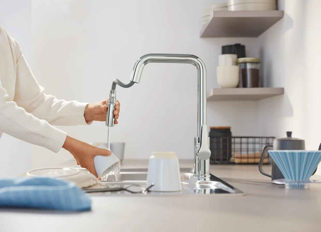 Смеситель для кухни GROHE Start с выдвижным изливом, 2 режима, хром (30631000) — фото 3