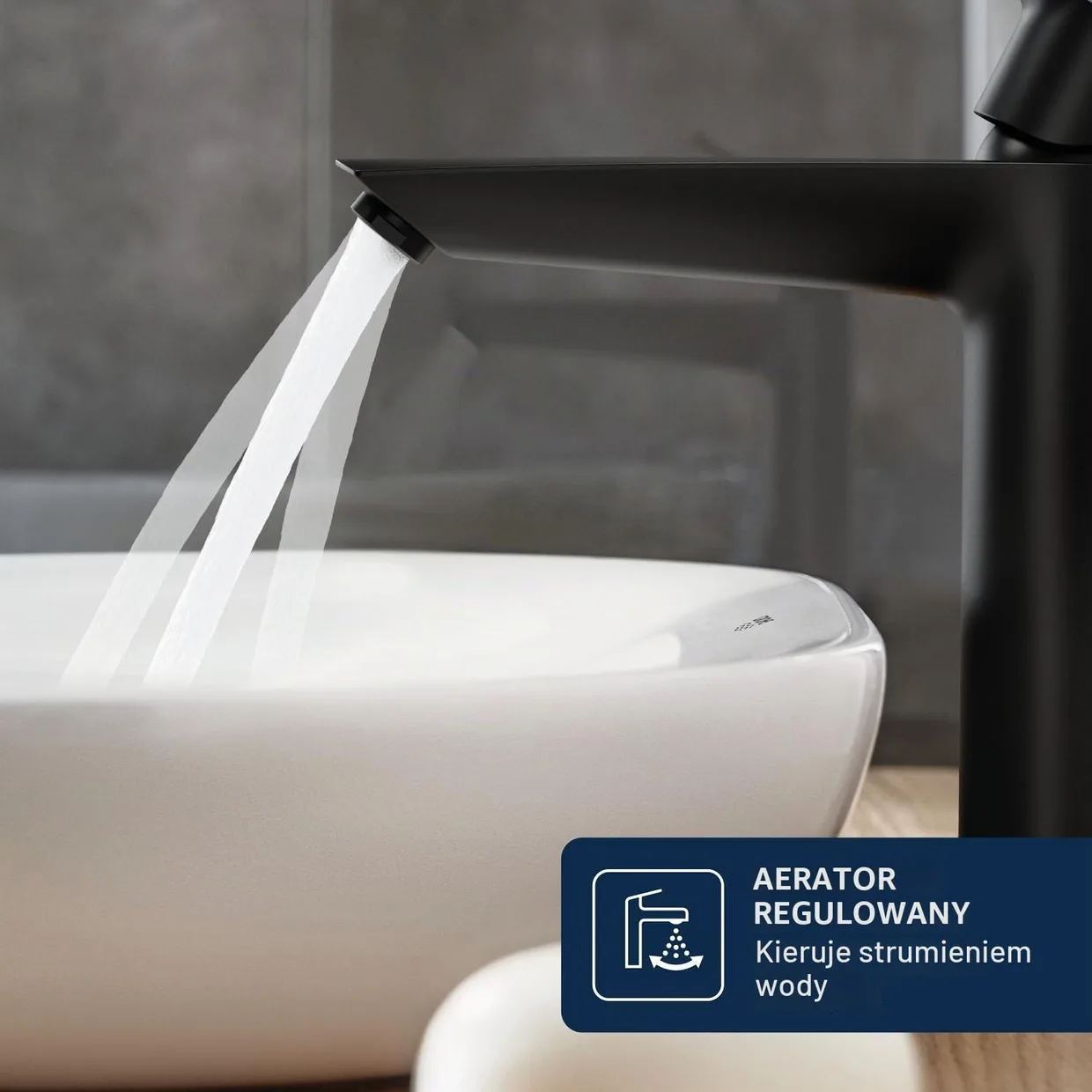 Смеситель для раковины GROHE Dice XL для накладной раковины, Phantom Black (1018922430) — фото 7