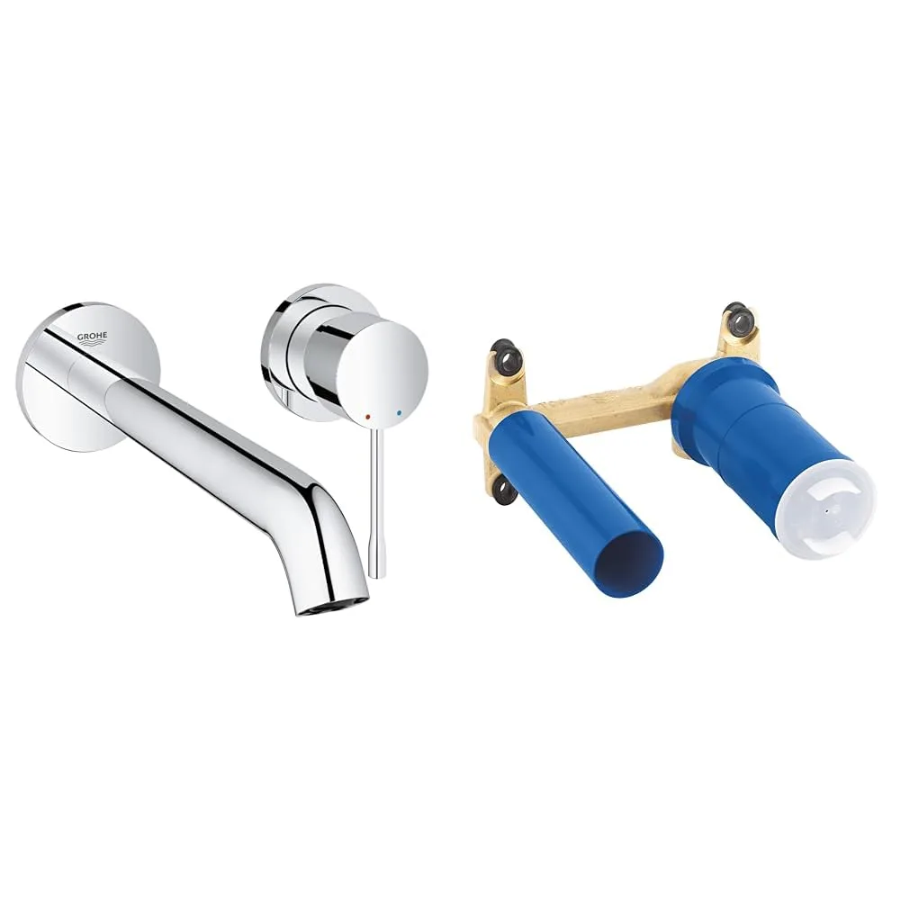 Смеситель для раковины настенный скрытого монтажа GROHE Essence на 2 отверстия, излив 230 мм, внешняя часть, хром (19967001) — фото 2