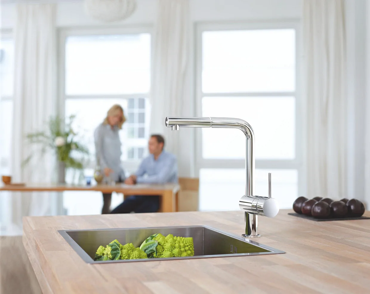 Смеситель для кухни GROHE Minta с L-образным выдвижным изливом, хром (32168000) — фото 4