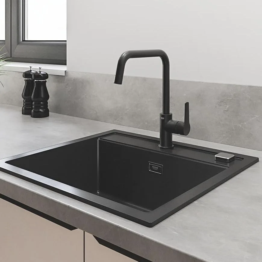 Смеситель для кухни GROHE Start с высоким U-образным изливом, матовый чёрный (304702430) — фото 10