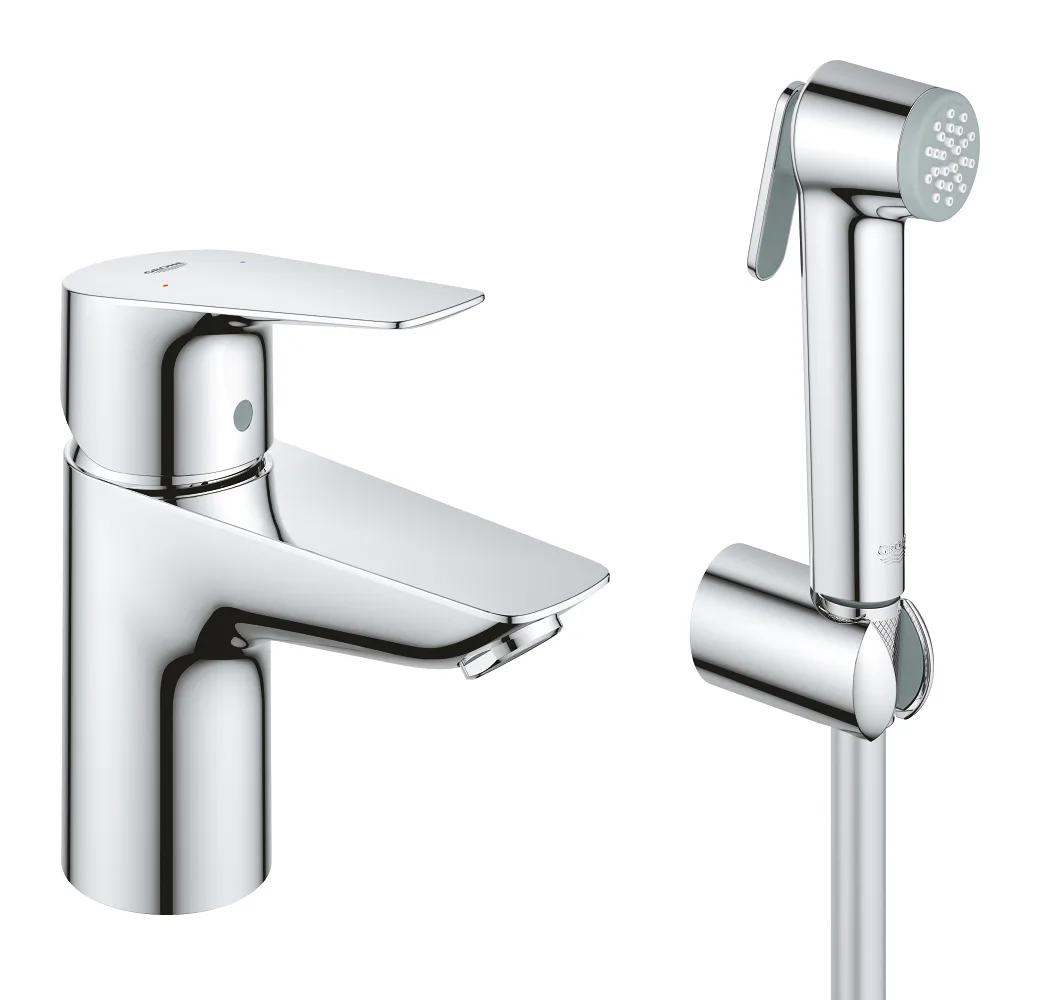 Смеситель для раковины GROHE Start Edge S с гигиеническим душем, хром (23773001)