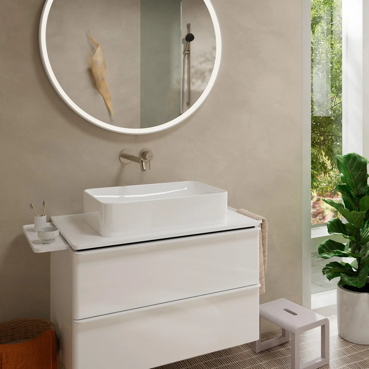 Змішувач для раковини настінний прихованого монтажу hansgrohe Tecturis S EcoSmart+, вилив 225 мм, зовнішня частина, хром (73351000) — фото 3
