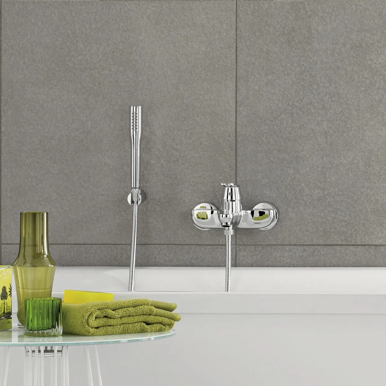 Смеситель для ванны настенный GROHE Eurosmart Cosmopolitan с душевым набором, хром (32832000) — фото 3