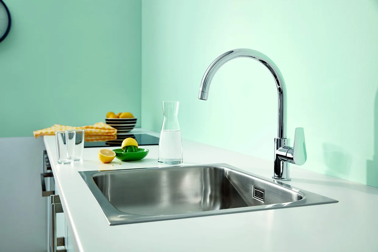 Змішувач для кухні GROHE BauEdge з високим C-подібним виливом, хром (31367001) — фото 7