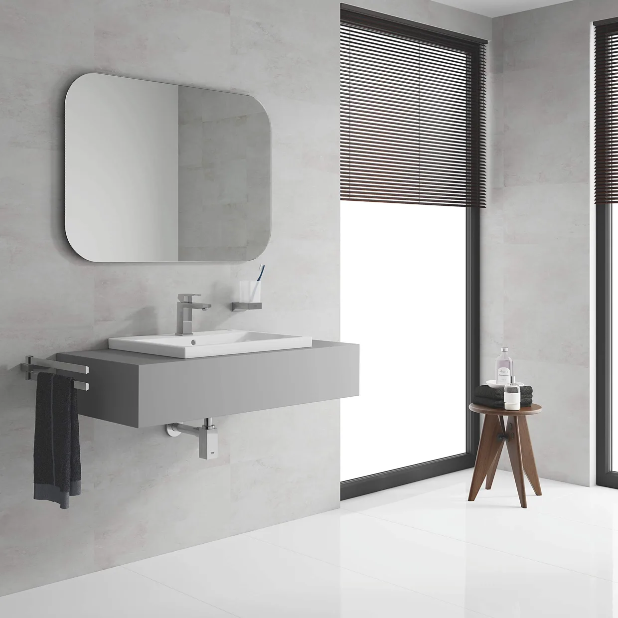 Смеситель для раковины GROHE Eurocube M без донного клапана, хром (23446000) — фото 2