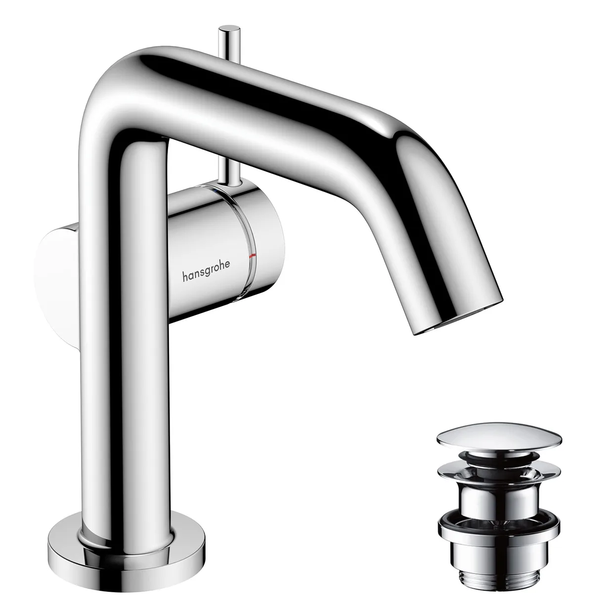 Змішувач для раковини hansgrohe Tecturis S 110 Fine CoolStart EcoSmart+ з донним клапаном Push-Open, хром (73320000) — фото 2