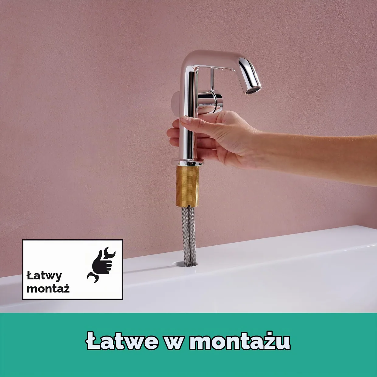 Змішувач для раковини hansgrohe Tecturis S 110 Fine CoolStart EcoSmart+ з донним клапаном Push-Open, хром (73320000) — фото 8
