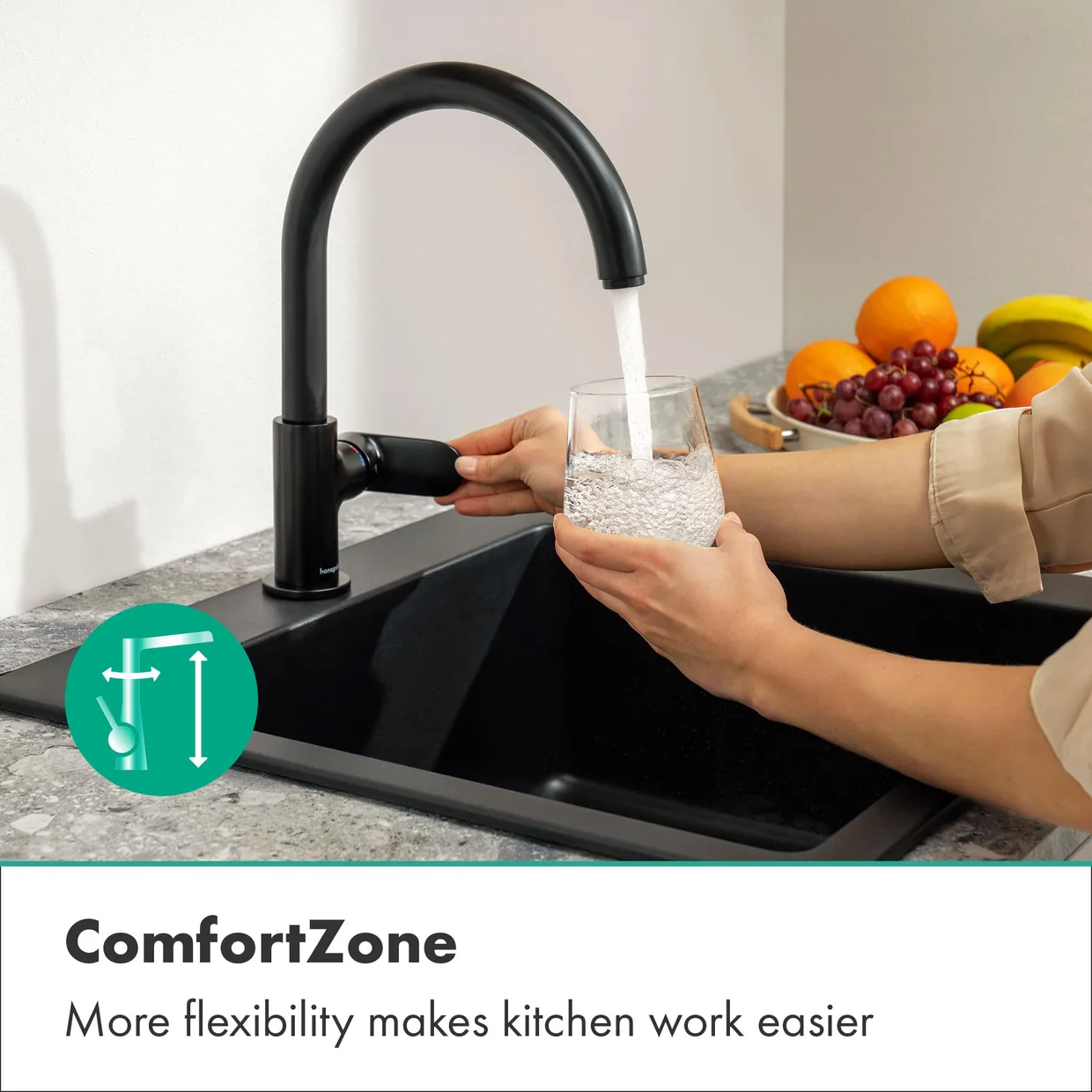 Смеситель для кухни hansgrohe Vernis Blend M35 210, Matt Black (71870670) — фото 5